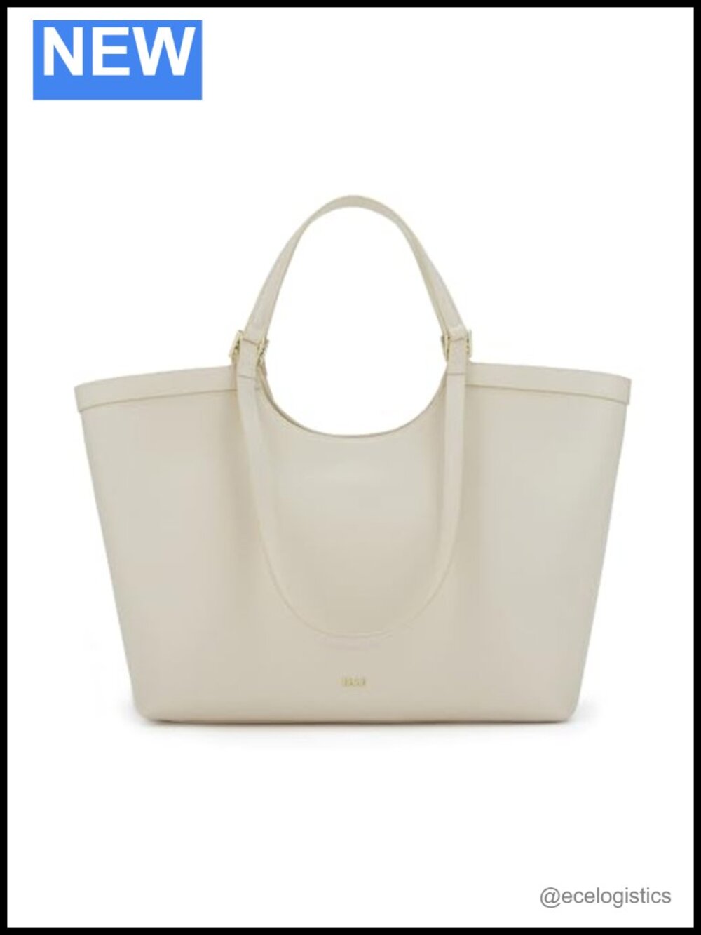 Genuine Split Leather Large Tote Bag with Gold-Toned Hardware for Work and